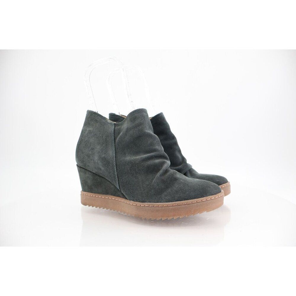 Sofft Siri Teal Green Ankle Boots Booties Wedge Size 8 Side Zip Comfy